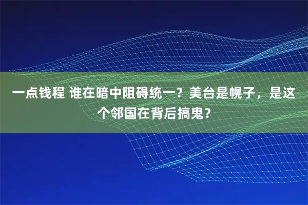 一点钱程 谁在暗中阻碍统一？美台是幌子，是这个邻国在背后搞鬼？