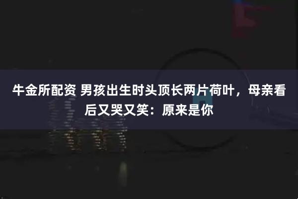 牛金所配资 男孩出生时头顶长两片荷叶，母亲看后又哭又笑：原来是你